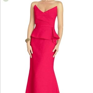 BCBG red peplum gown